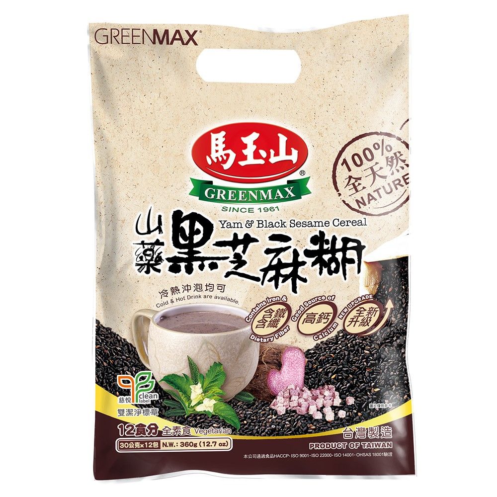馬玉山 山藥黑芝麻糊(12入)~全新升級~雙潔淨標章