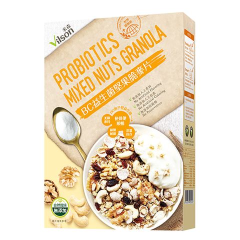 【米森 vilson】BC益生菌堅果脆麥片(300g/盒)