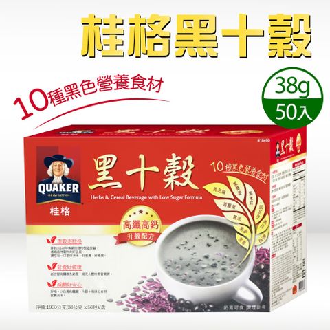 Quaker 桂格 黑十穀-減糖(38gx50包/盒)