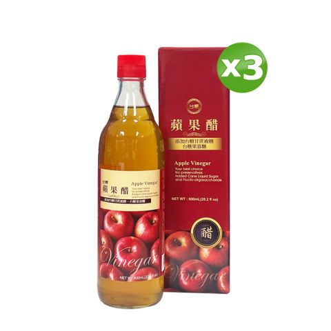 台糖 蘋果醋(600ml/瓶)x3瓶