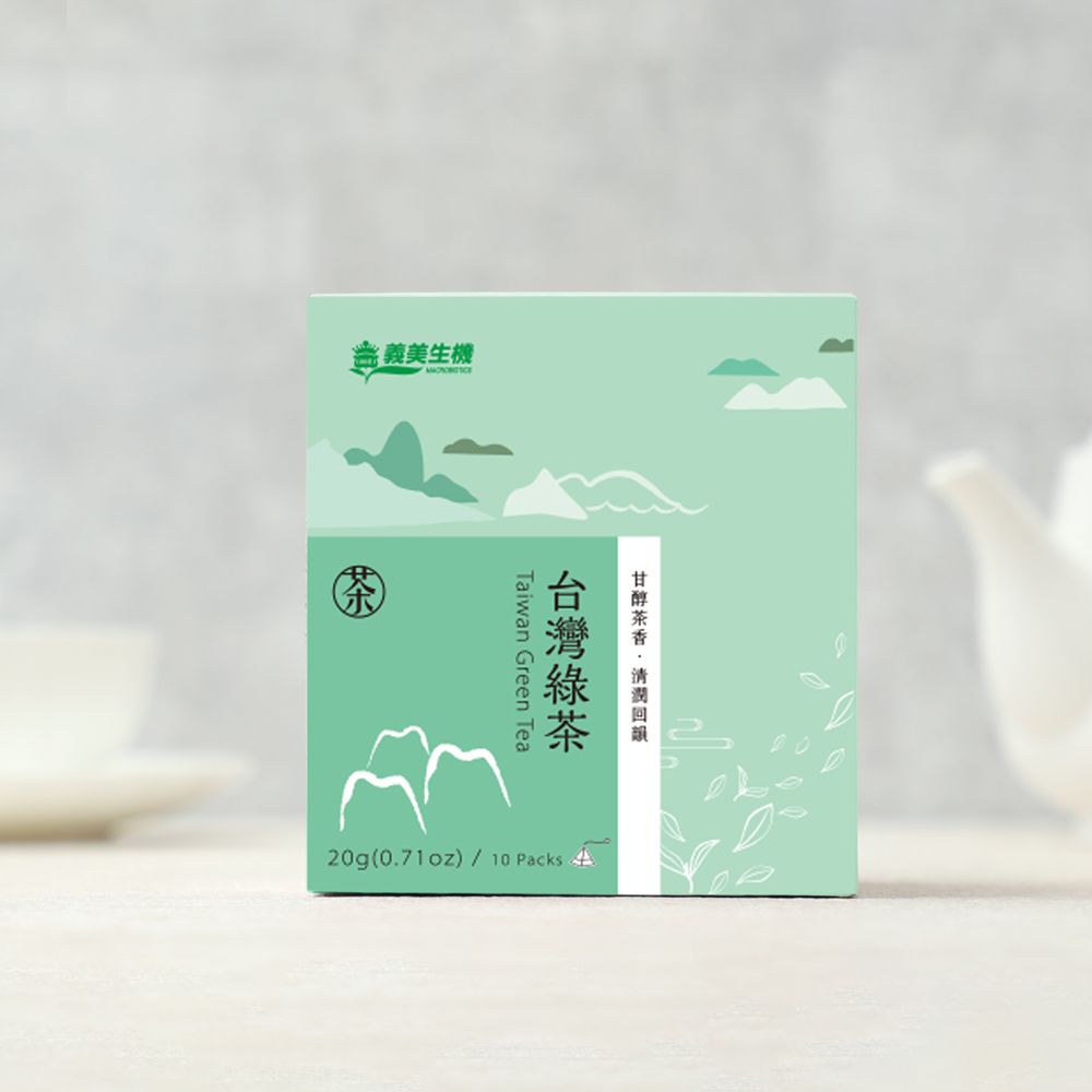 義美 【生機】台灣綠茶(2gx10入)*3件組