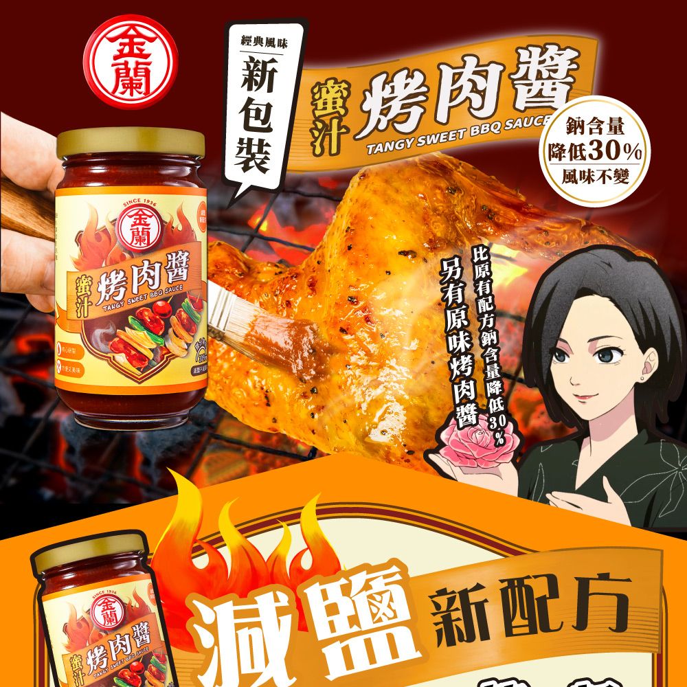 193TANGY   SAUCE經典風味 醬TANGY SWEET BBQ SAUCE30%風味不變烤肉醬鈉含量降低 烤肉醬 SWEET  減新配方