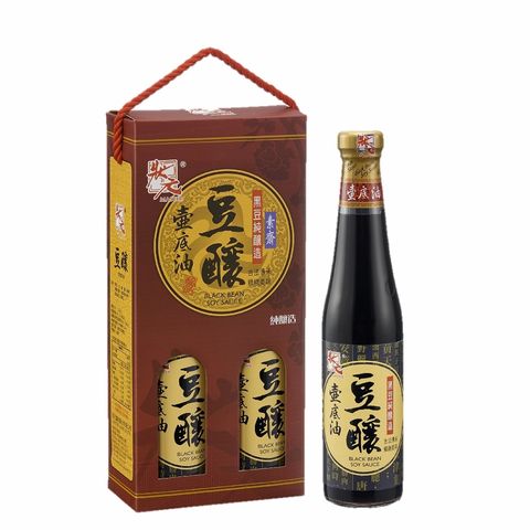 狀元豆釀壺底醬油清450ml*2瓶入禮盒+珠仔黑蔭油膏480公克*2瓶入禮盒