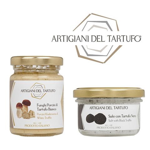 義大利原裝進口【Artigiani del Tartufo】義大利職人-白松露牛肝菌菇醬/黑松露鹽 任選兩罐