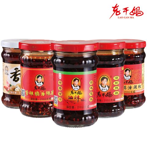 【老干媽】辣椒醬210g(油辣椒/香辣脆/風味豆豉/香菇)x4入自選組