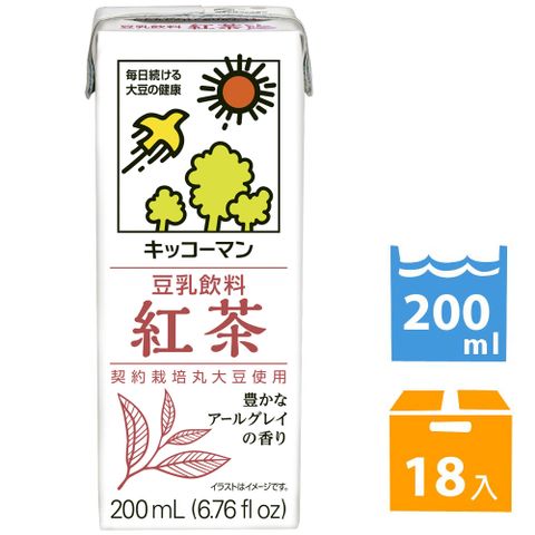 龜甲萬 龜甲萬豆乳豆奶-紅茶風味 (200ml *18入) #日本製造#豆漿#豆奶