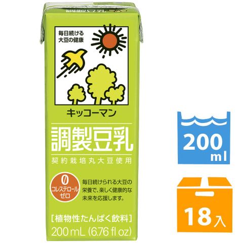 龜甲萬 龜甲萬豆乳豆奶-調製豆乳 (200ml *18入) #日本製造#豆漿#豆奶#原味