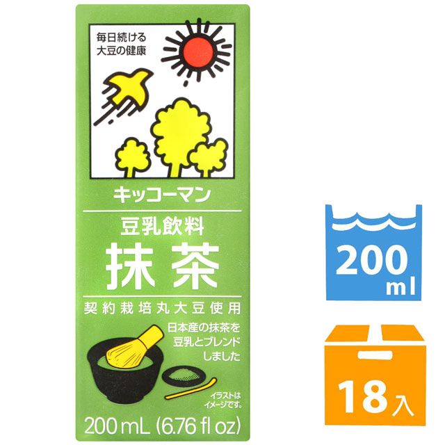 龜甲萬  豆乳-抹茶風味 (200ml *18入)