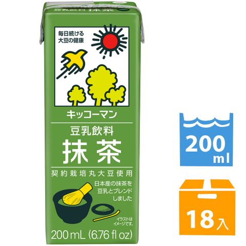 龜甲萬 龜甲萬豆乳豆奶-抹茶風味 (200ml *18入) #日本製造#豆漿#豆奶