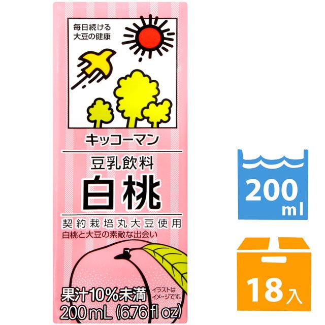 龜甲萬  豆乳-白桃風味 (200ml*18入)