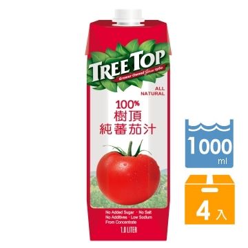 人氣熱銷推薦下殺85折Treetop》樹頂100%純蕃茄汁(1000mlx4瓶)