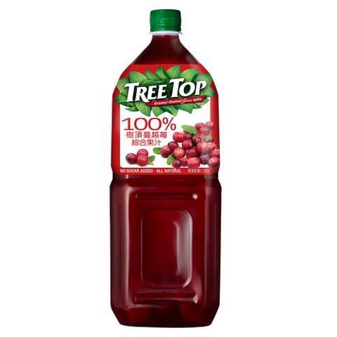 100%原榨果汁 無添加糖Tree Top 樹頂100%蔓越莓綜合果汁2L*2