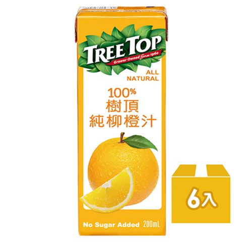 人氣熱銷Tree top 樹頂100%柳橙汁200ml*6