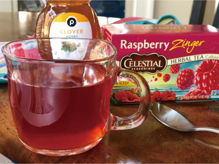 PCLOVERHONEYRaspberry  CELESTIALSEASONINGSHERBAL TEA Caffeine  NET