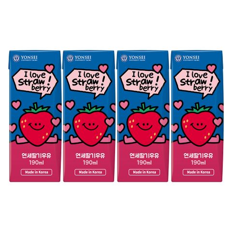 延世大學草莓風味保久調味乳190ml4入裝