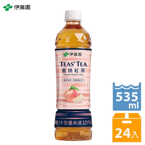 《伊藤園》TEASTEA 蜜桃紅茶 535ml (24入/箱)x2箱