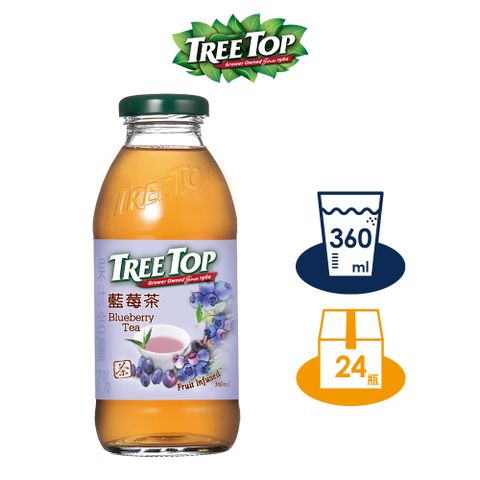 【TREE TOP樹頂】藍莓茶_360ML_玻璃瓶x24 箱購