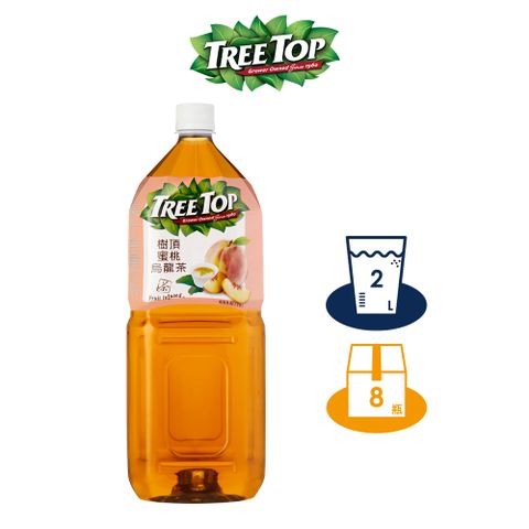 【TREE TOP樹頂】水蜜桃鳥龍茶_2L_寶特瓶 x8 箱購