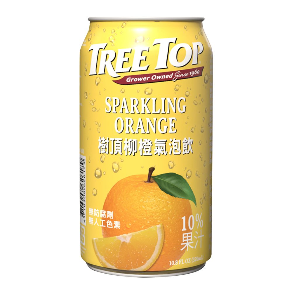 Tree top 樹頂 柳橙氣泡飲_320ML_鋁罐x24 箱購