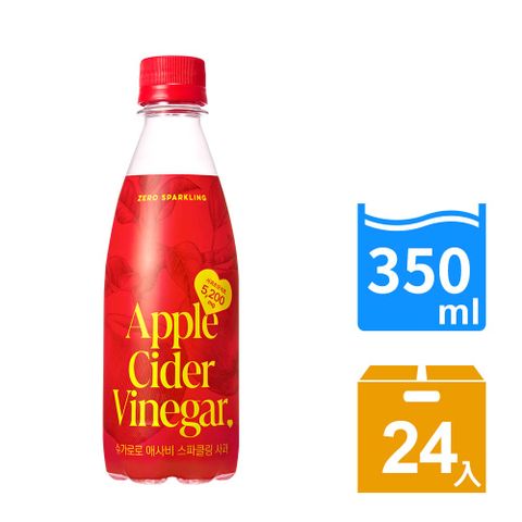 【韓味不二】蘋果醋氣泡水350ml(24入/箱購)