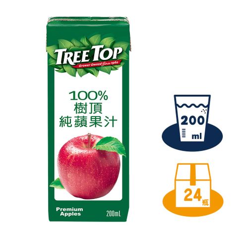 Treetop 100%樹頂蘋果汁200ml(24入X2箱)