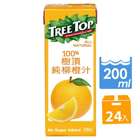 熱銷新鮮好喝.Tree top 樹頂100%柳橙汁200mlx24入