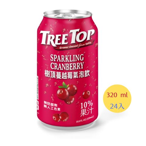 Tree top 樹頂 蔓越莓氣泡飲320ml*24入