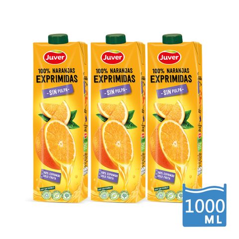 西班牙果汁市場領導品牌Juver NFC非濃縮還原柳橙汁1LX3