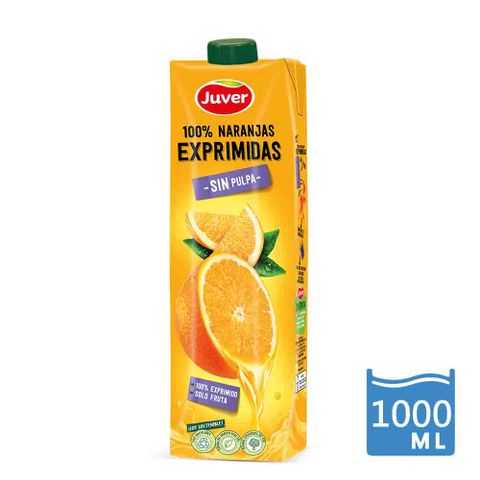 西班牙果汁市場領導品牌Juver NFC非濃縮還原柳橙汁1L_賞味期限：2024/6/15