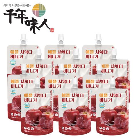 韓國千年味人 蘋果醋飲100ml x12包