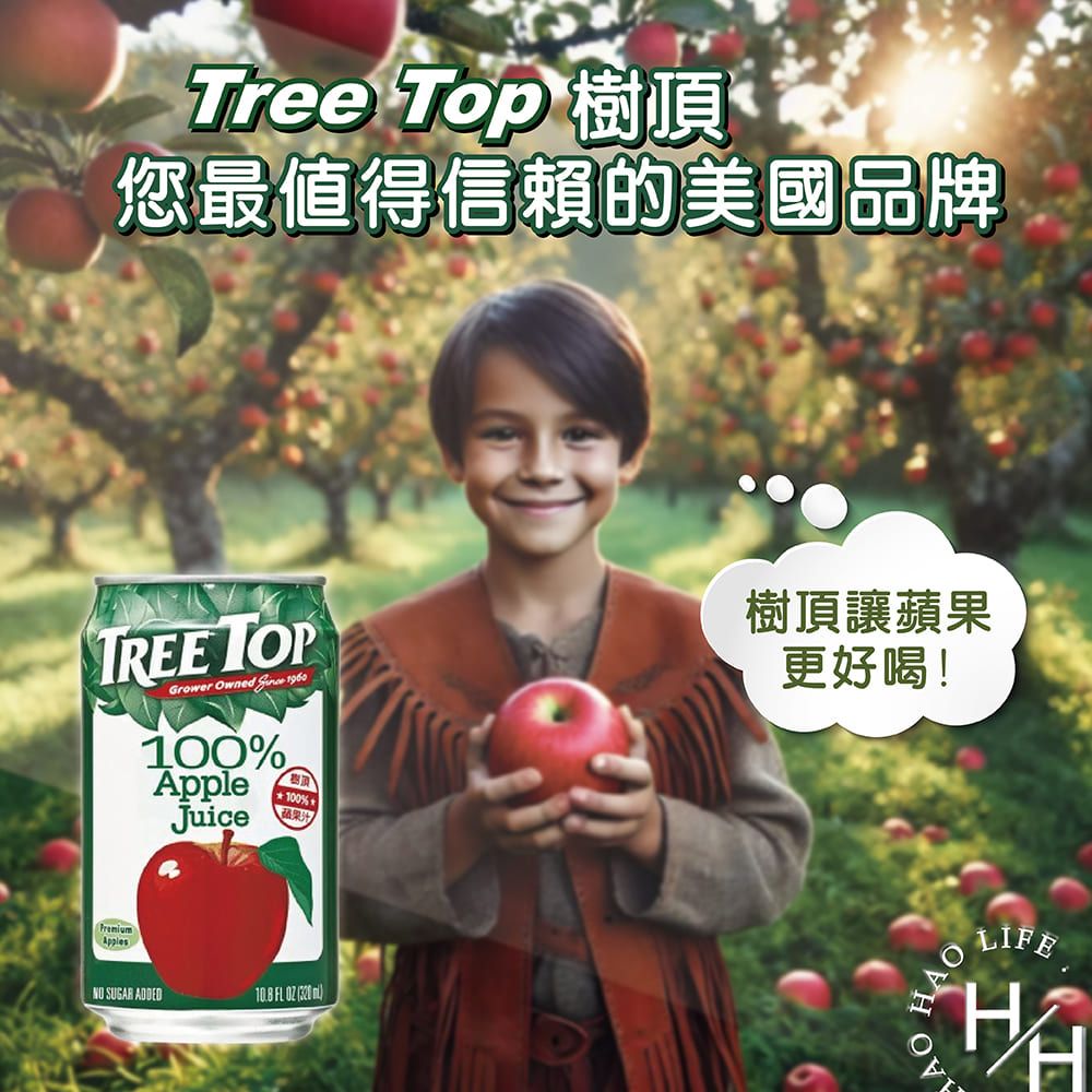 Tree top 樹頂 蘋果汁320毫升X24入 