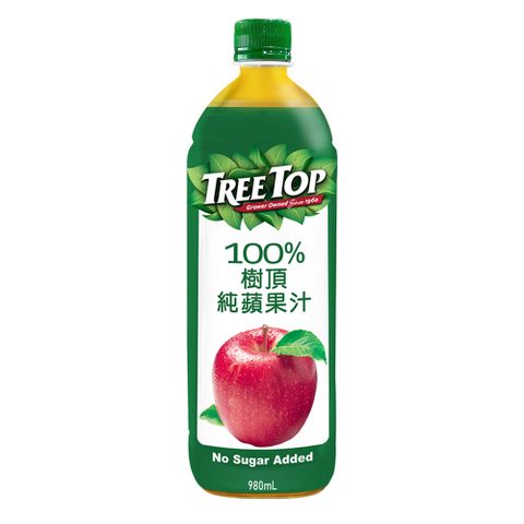 【TREE TOP樹頂】100%純蘋果汁_980ML_寶特瓶  x12 箱購