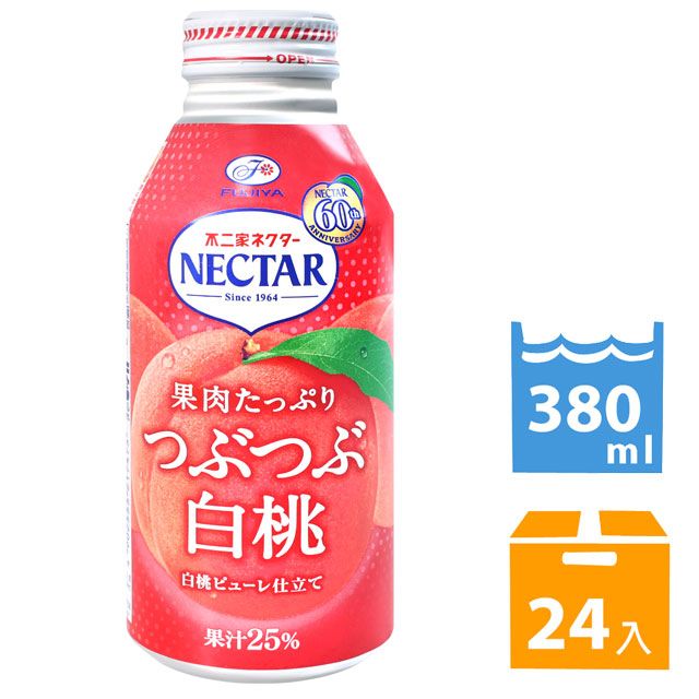 不二家  NECTAR桃子果粒果汁飲料 (380ml*24入) 到期日2024/11/30