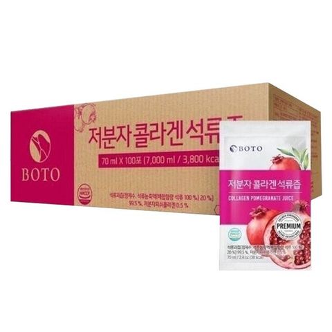 【韓國 BOTO】紅石榴膠原蛋白飲 70mlx100包 (箱出)