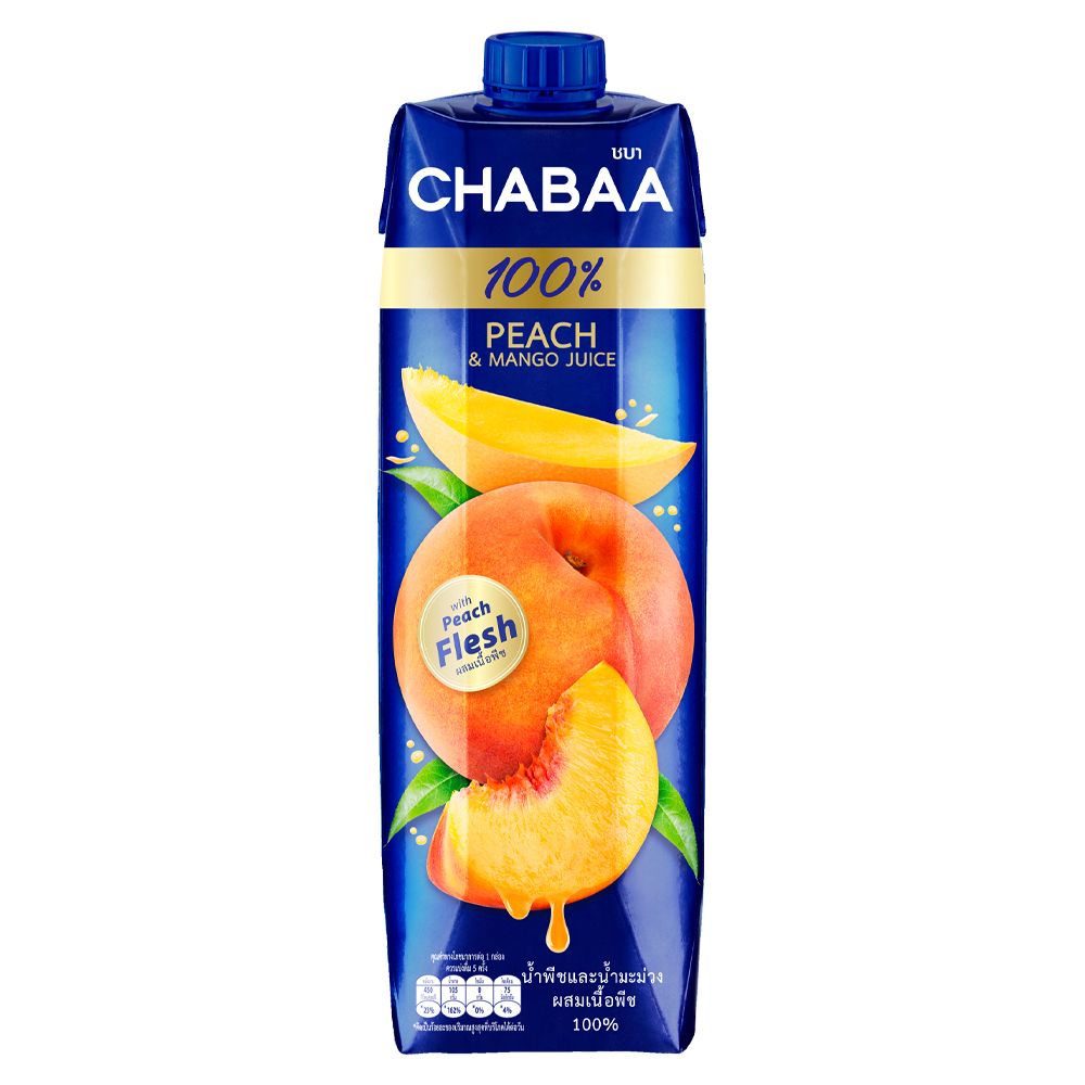  泰國《CHABAA》啜吧-100% 蜜桃佐芒果汁1000ml