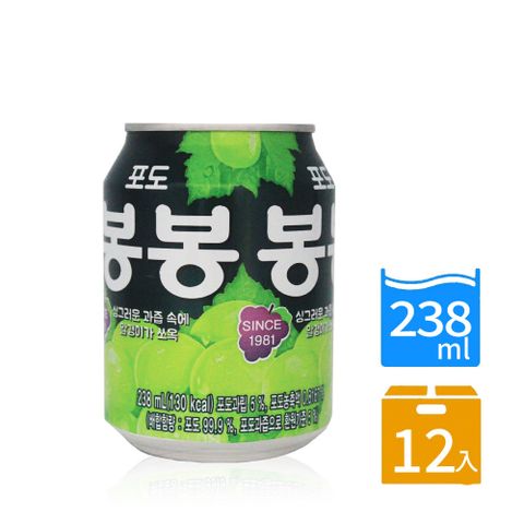 【HAITAI 海太】葡萄果汁238ml*12入/盒