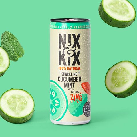 【Nix & Kix】英國原裝 鮮榨果汁氣泡飲_薄荷小黃瓜 250ml*4入