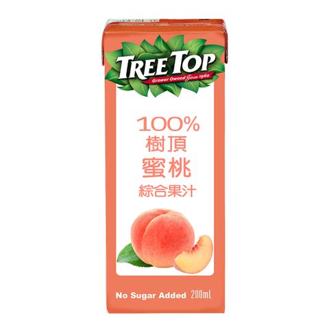 【TREE TOP樹頂】100%水蜜桃綜合果汁_200ML_利樂包x6
