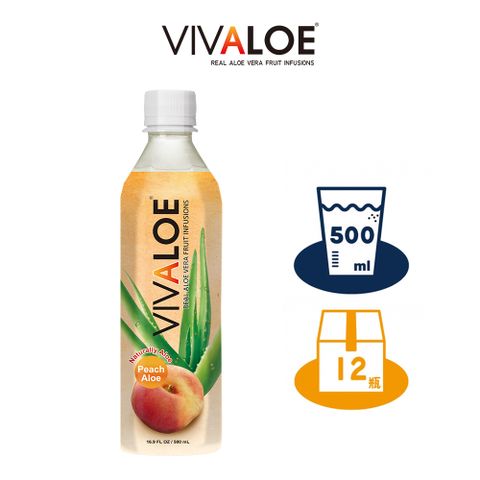 【Vivaloe 纖薈】蜜桃蘆薈綜合果汁飲料500ML_寶特瓶 箱購