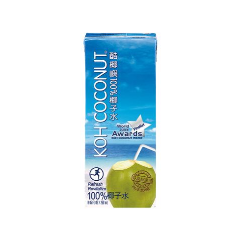 【KOH COCONUT酷椰嶼】_100%椰子水_250ml_利樂包x24 箱購