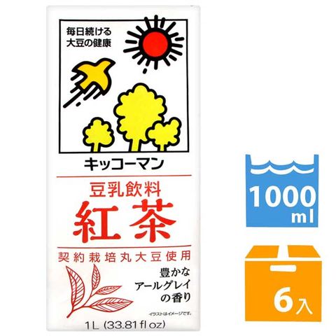 龜甲萬 豆乳-紅茶風味 (1000ml*6入)