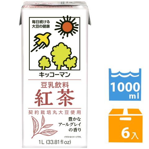 龜甲萬 龜甲萬豆乳豆奶-紅茶風味 (1000ml*6入) #日本製造#豆漿#豆奶