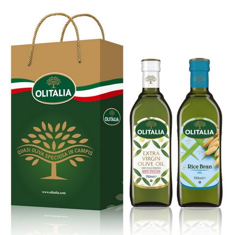 Olitalia奧利塔特級初榨橄欖油+玄米油禮盒組(750mlx2瓶)