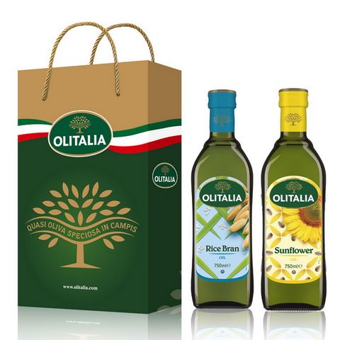 Olitalia奧利塔玄米油+葵花油禮盒組(750mlx2瓶)