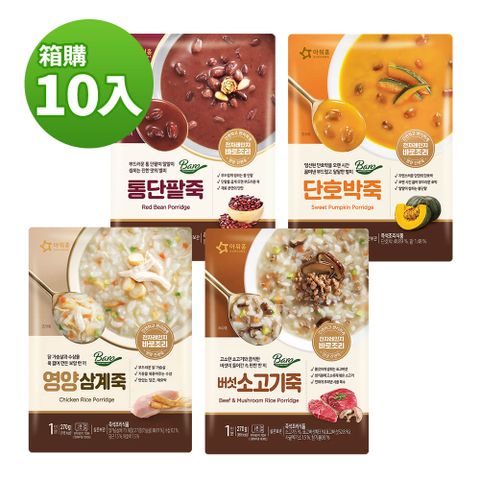 韓味不二 韓國原裝粥品10入超值組(270g*10入)