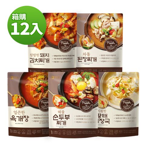 韓味不二 韓國原裝湯品超值12入組 (300g*12入)