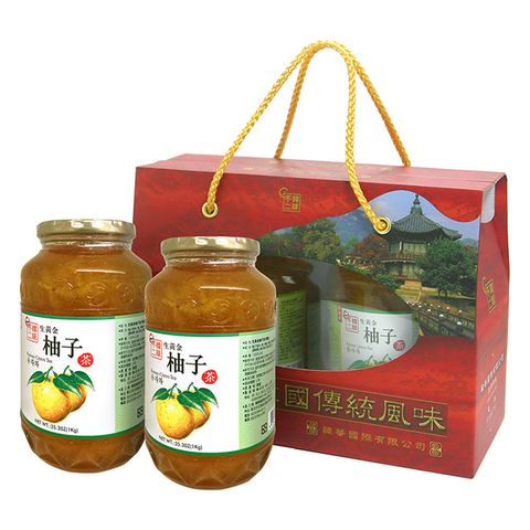 純粹風味，美味無限【韓味不二】生黃金柚子茶禮盒(1kg*2)