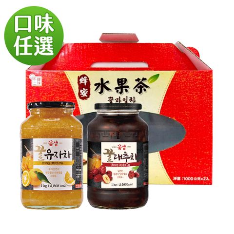 韓味不二 禮盒-花泉蜂蜜傳統茶禮盒1kg x 2入(柚子/紅棗/薑茶/蘋果/檸檬)