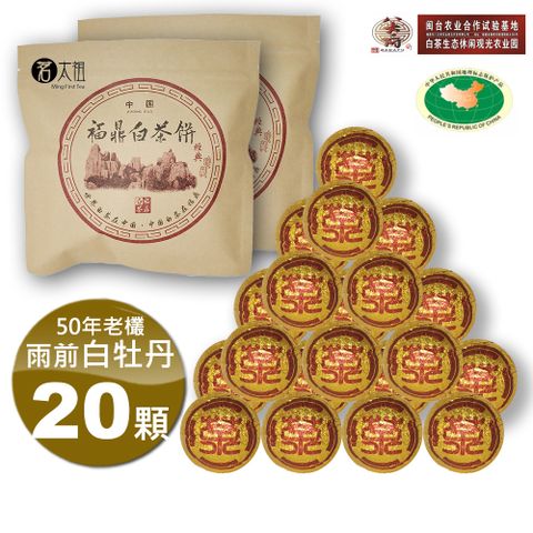 茗太祖 【+八大府】雨前白牡丹 50年老欉野生高山白茶 球型隨手包(5g/20顆)