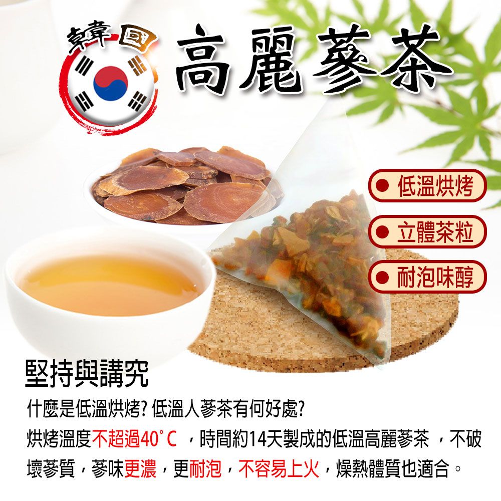  【蔘大王】倍氣韓國錦山高麗蔘茶包X1組5gX10入/組養生紅蔘茶 低溫人參茶 滋補強身  再造顛峰